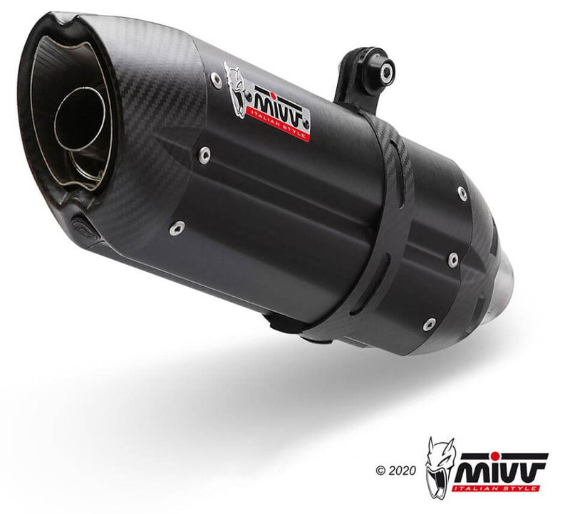 MIVV Suono Black Stainless Steel Slip-On Exhaust '16-'17 Triumph Speed Triple 1050 R/S/RS