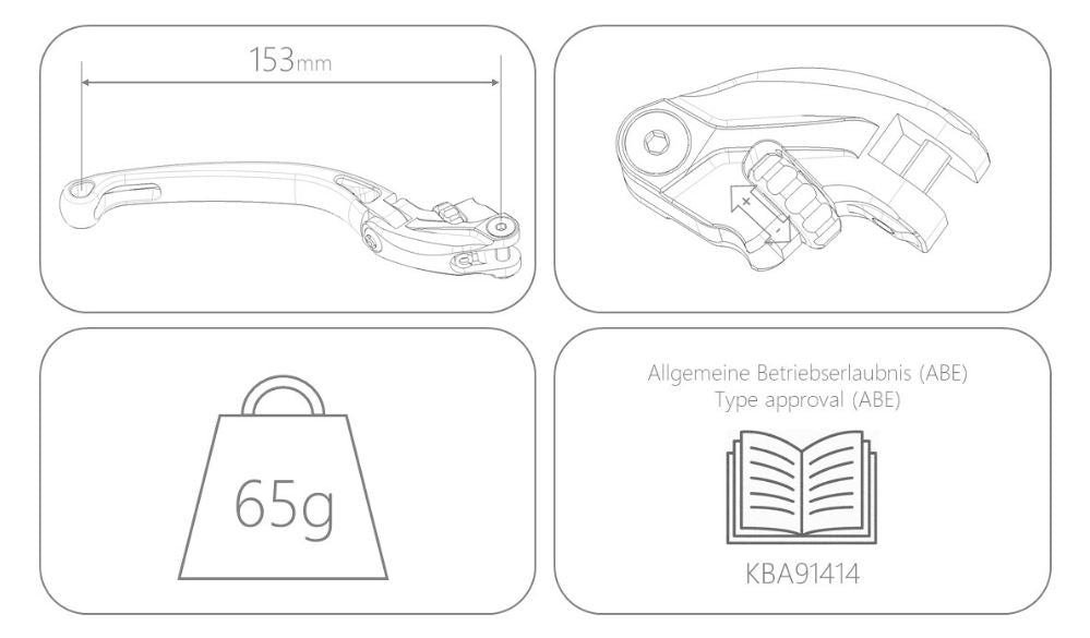 MG BikeTec ClubSport Brake & Clutch Levers '23+ Suzuki GSX-8S | Long
