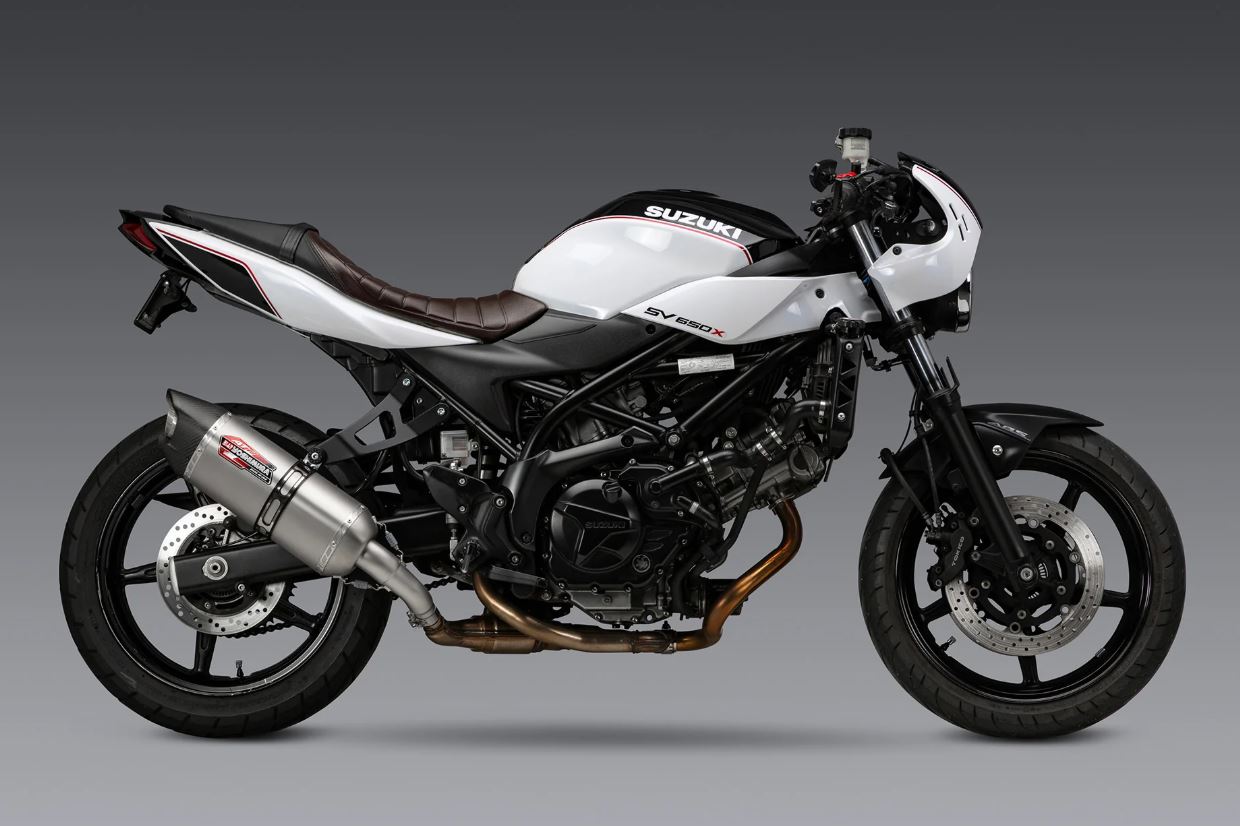 Yoshimura AT2 Stainless Slip-On Exhaust 17-24 Suzuki SV650, 19-24 SV650X