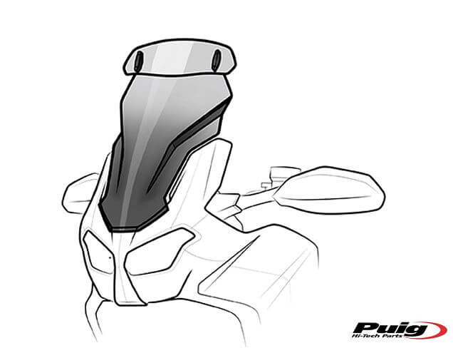 Puig Touring Windscreen w/ Visor for '19-'23 KTM 1290 Superduke GT