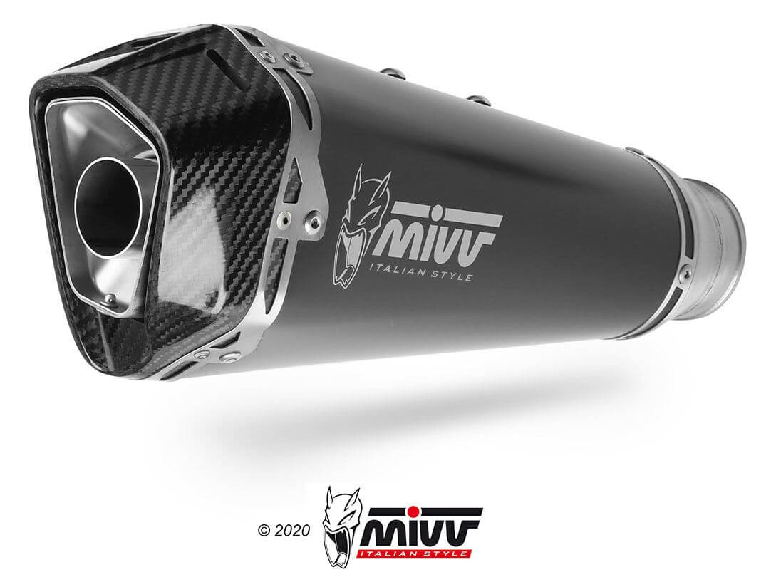 MIVV Delta Race Black Stainless Steel Slip-On Exhaust '20-'23 BMW S 1000 XR