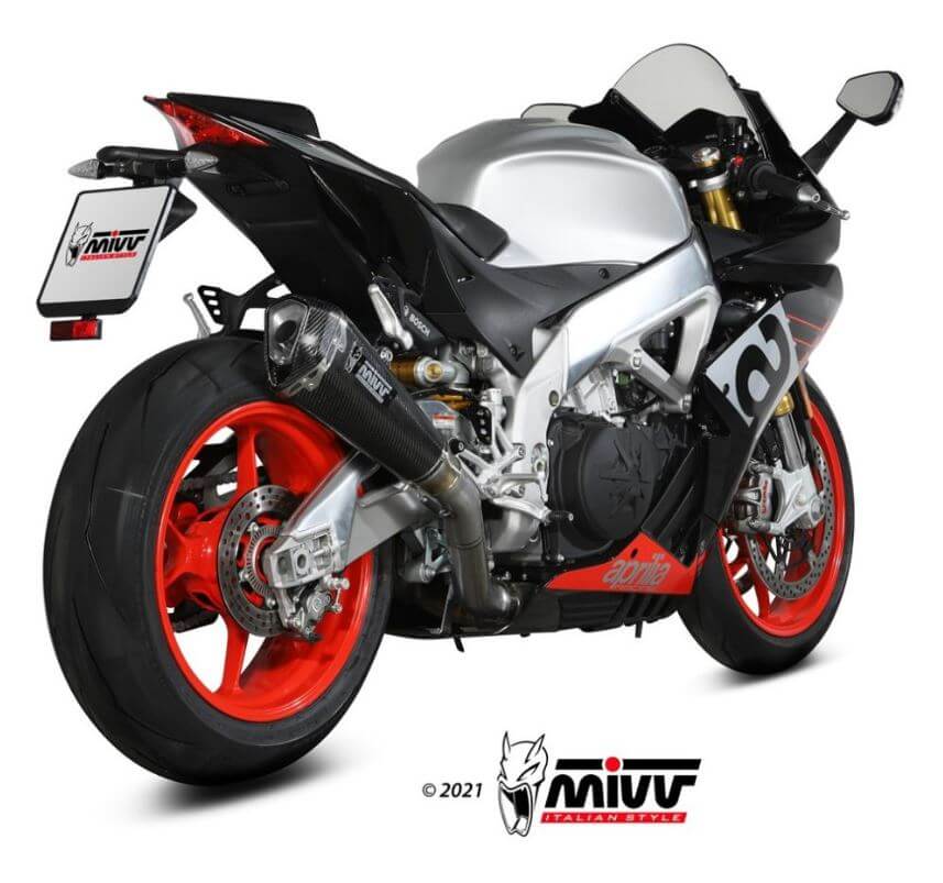 MIVV Delta Race Carbon Stainless Steel Slip-On Exhaust '17-'20 Aprilia RSV4