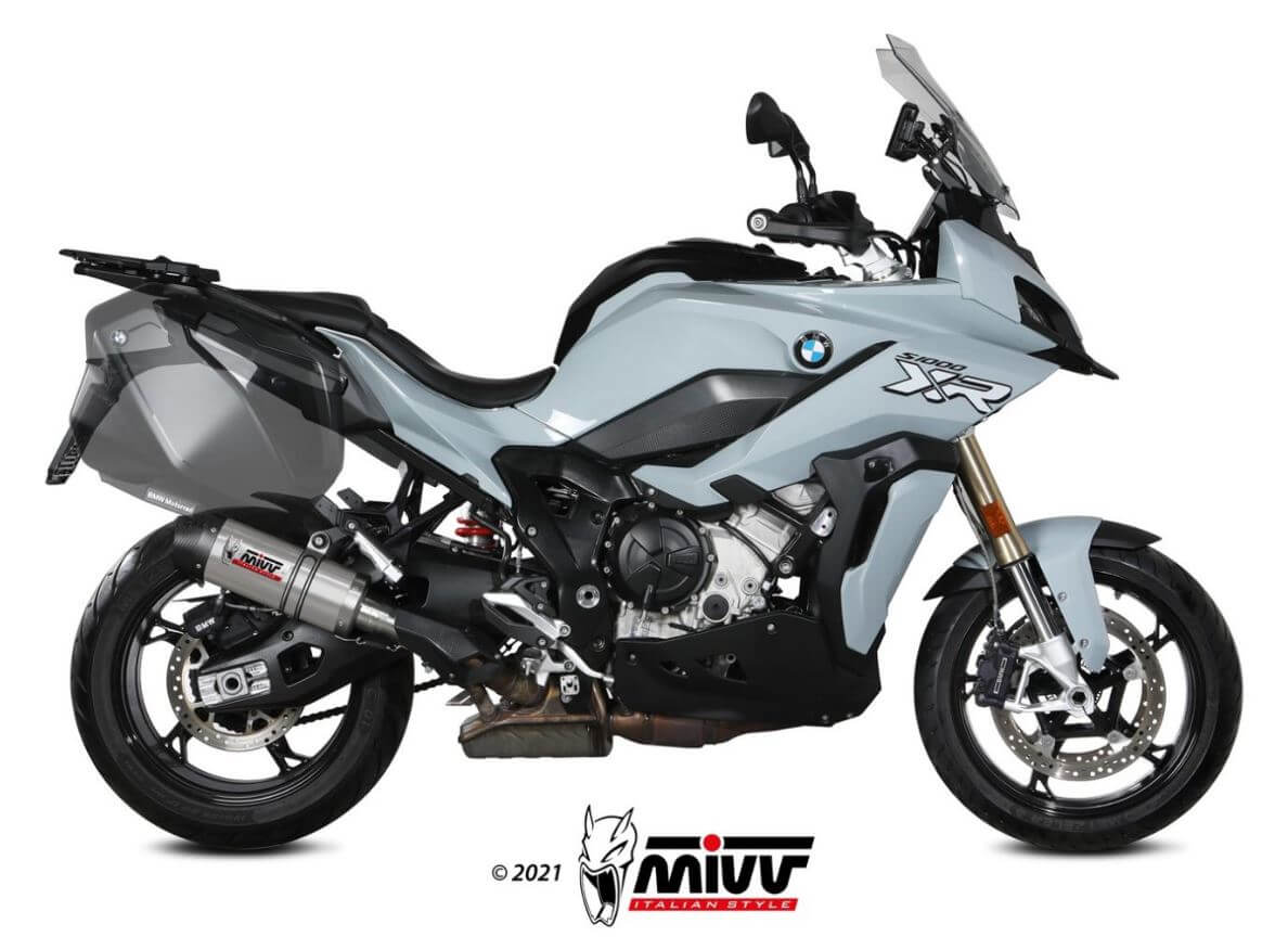 MIVV Oval Titanium/Carbon Cap Slip-On Exhaust '20-'23 BMW S 1000 XR