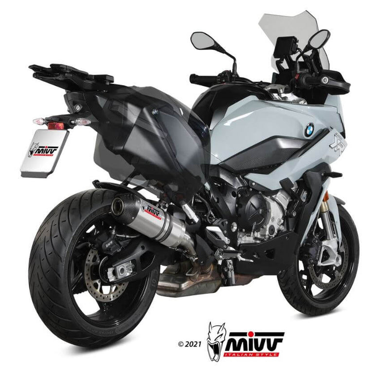 MIVV Oval Titanium/Carbon Cap Slip-On Exhaust '20-'23 BMW S 1000 XR