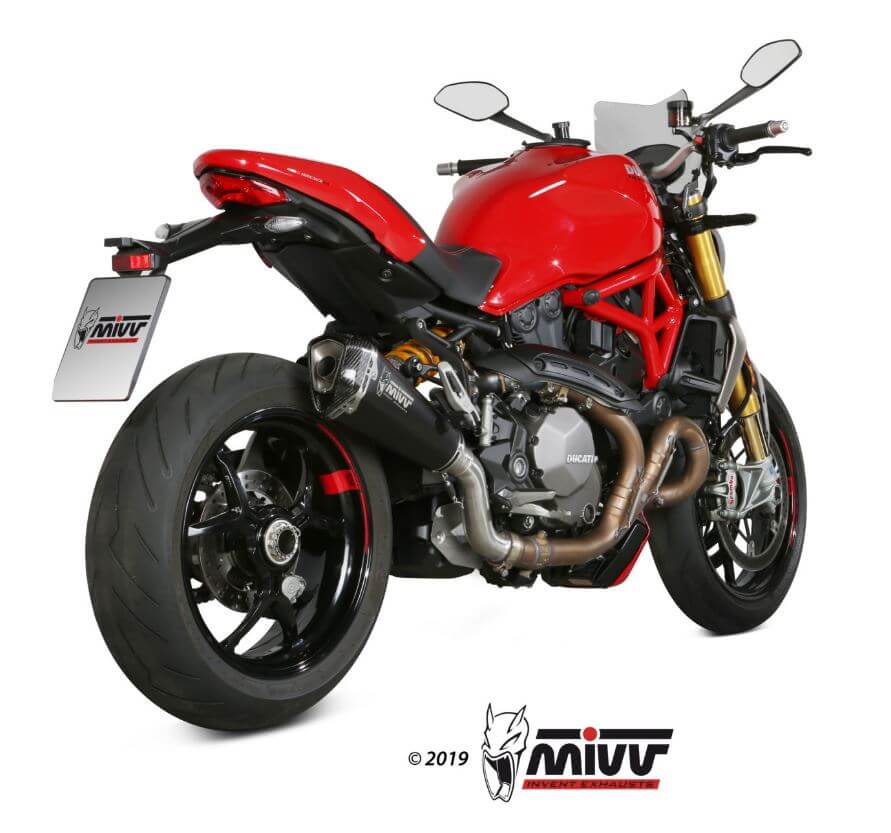 MIVV Delta Race Black Stainless Steel Slip-On Exhaust '18-'20 Ducati Monster 821