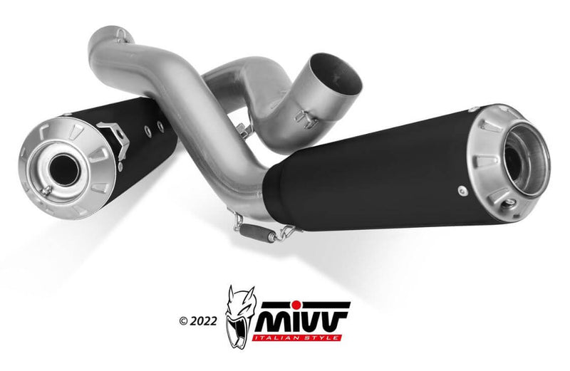 MIVV X-M1 Black Stainless Steel Slip-On Exhaust '20-'22 Ducati Streetfighter V4