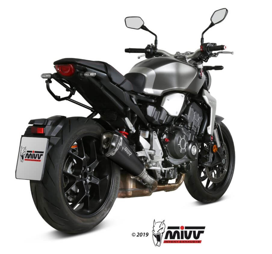 MIVV Delta Race Black Stainless Steel Slip-On Exhaust '18-'23 Honda CB 1000 R
