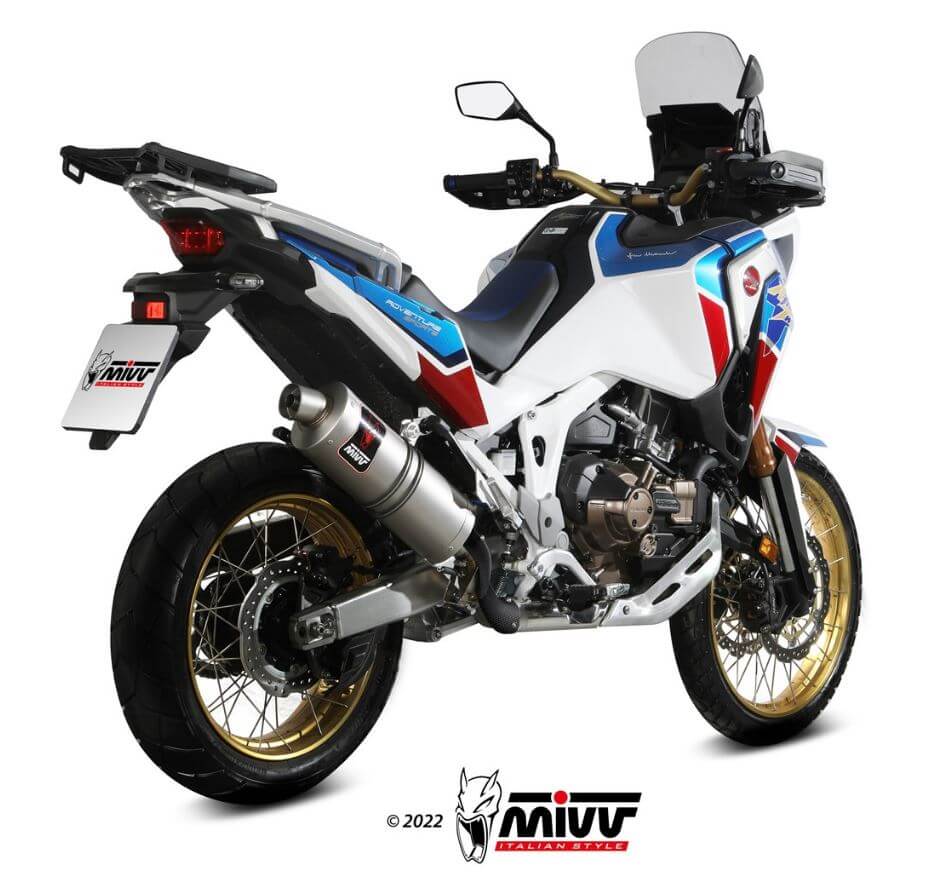MIVV Dakar Stainless Steel Slip-On Exhaust '20-'23 Honda CRF 1100 L Africa Twin