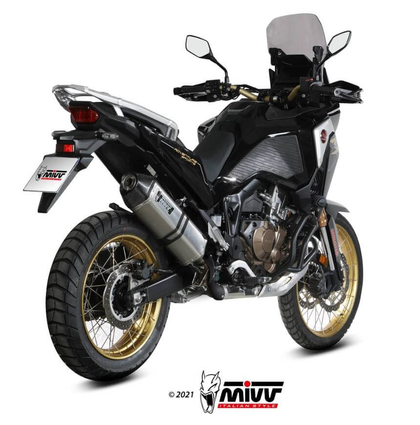MIVV Speed Edge Stainless Steel Slip-On Exhaust '20-'23 Honda CRF 1100 L Africa Twin