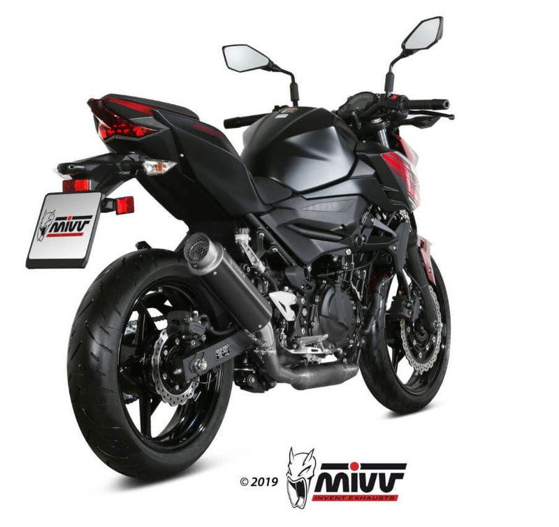 MIVV GP Pro Black Stainless Steel Slip-On Exhaust '18/'19-'23 Kawasaki Ninja 400/Z400