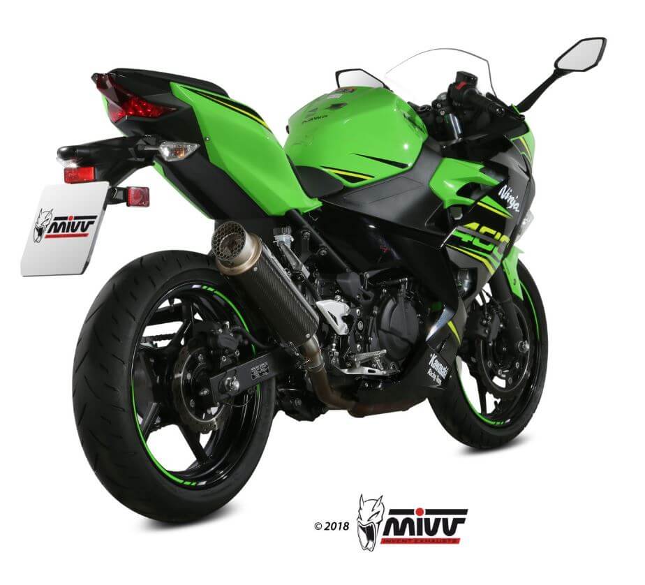 MIVV GP Pro Carbon Slip-On Exhaust '18/'19-'23 Kawasaki Ninja 400/Z400