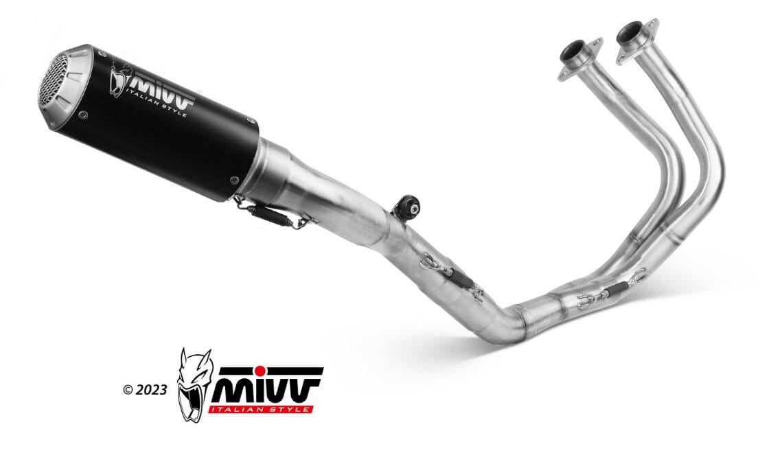 MIVV MK3 Black Stainless Steel Full System Exhaust '17-'23 Kawasaki Ninja 650/Z650