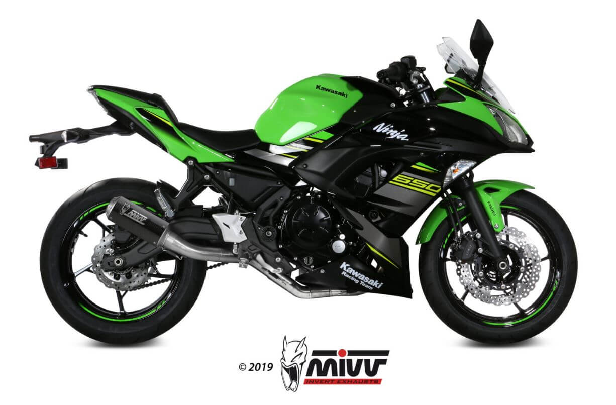 MIVV MK3 Carbon Full System Exhaust '17-'23 Kawasaki Ninja 650/Z650