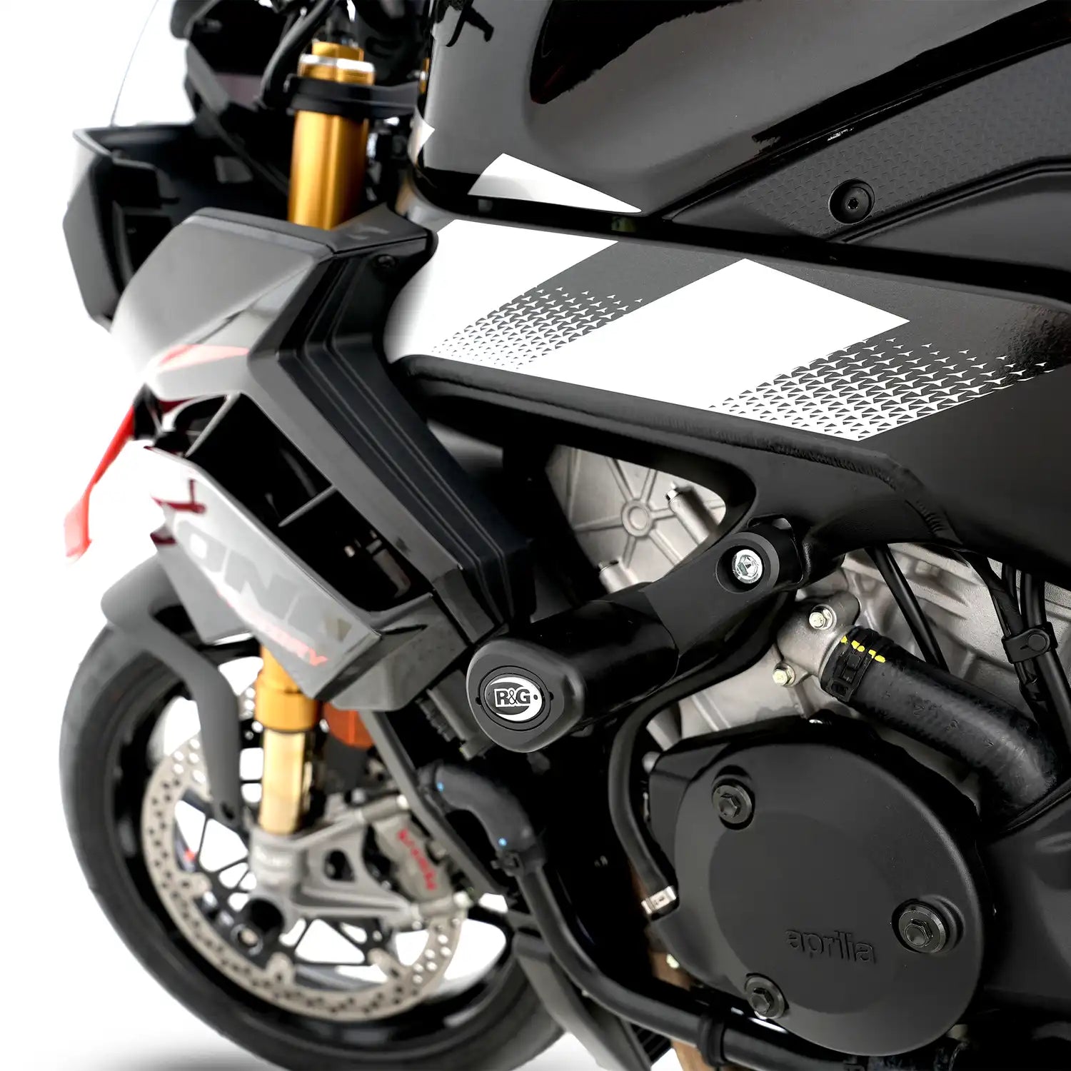 R&G Aero Frame Sliders 15-26 Aprilia Tuono V4 1100 Factory, 11-20 Tuono V4, 11-14 Tuono V4 R (APRC)