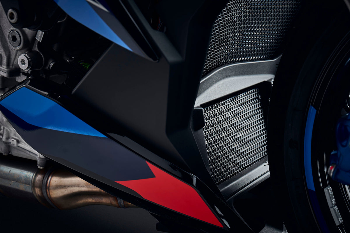 Evotech Performance Oil Cooler Guard fitted to BMW S1000R
