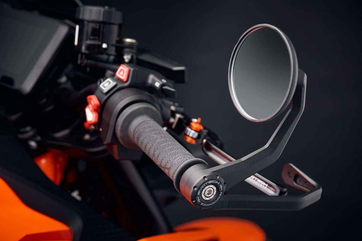Evotech Performance Bar End Mirrors / Brake & Clutch Protector Kit (Retro) 24-26 KTM 990 Duke/R