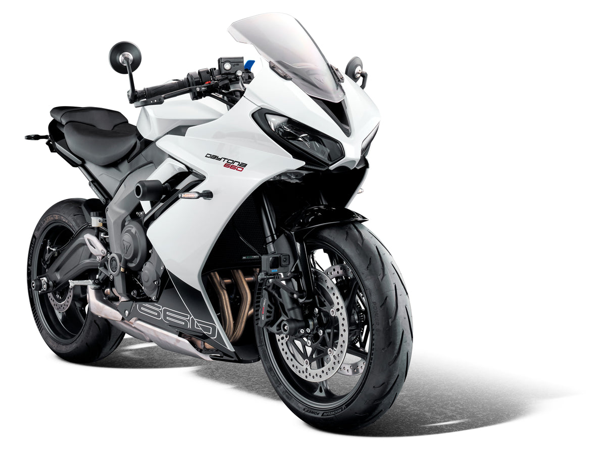 Evotech Performance Bar End Mirrors / Brake and Clutch Protector Kit (Retro) 24-26 Triumph Daytona 660