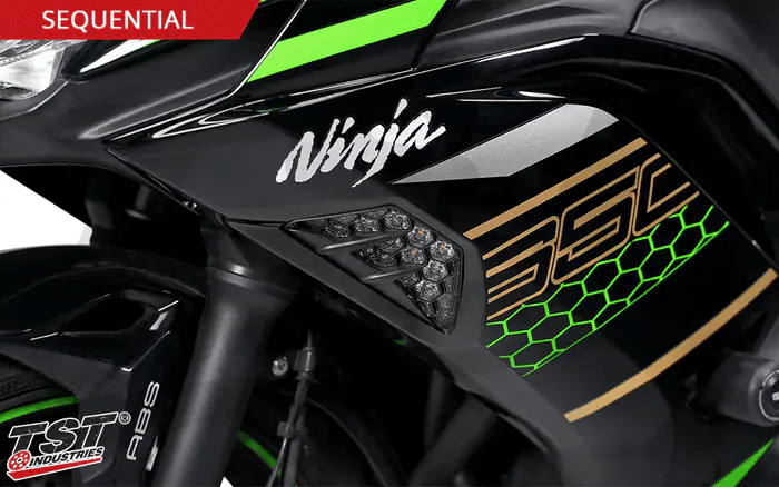 TST Industries Nexus LED Flushmount Turn Signals for '23+ Kawasaki Ninja 650 - Motostarz USA