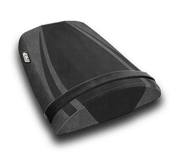 LuiMoto Tribal Flight CF Seat Covers '04-'07 Honda CBR1000RR - CF Black/Silver RR Logo