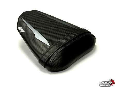 LuiMoto Raven Edition Seat Cover '08-'16 Yamaha YZF R6 - CF Black/Gunmetal/Orange - Motostarz USA