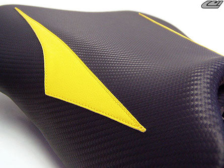 LuiMoto Raven Edition Seat Cover  Yamaha YZF R6   Cf Black/Deep Yellow