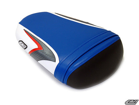 LuiMoto Sport Seat Covers '08-'10 Suzuki GSXR 600/750 -Deep Blue/White - Motostarz USA