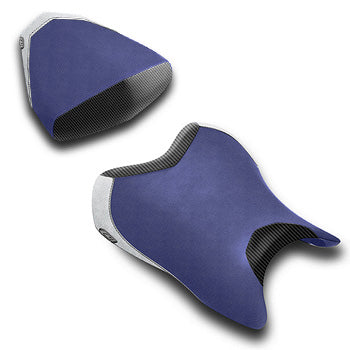 LuiMoto Anniversary Edition Seat Cover 06-07 Yamaha YZF-R6 - Cf Black/Deep Blue