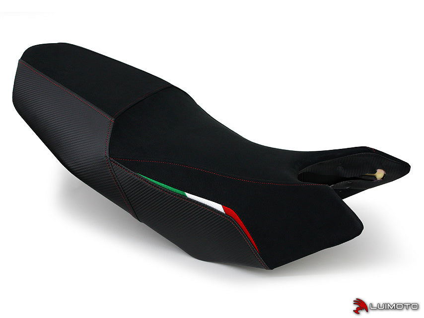 LuiMoto Team Italia Suede Seat Cover for 2007-2012 Ducati Hypermotard (Fits DP Seats Only)