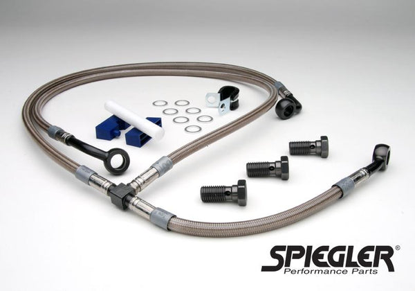 Spiegler Braided Rennsport Front Brake Line Kits w/ extended Fork Caps for 2012-2014 Suzuki GSX-R1000