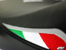 LuiMoto Team Italia Seat Cover Ducati 696/796/1100 - Sp Black/Cf Black/Aluminum Silver