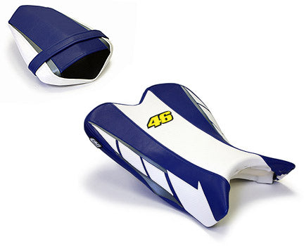 LuiMoto Limited Edition Seat Cover '09-'14 Yamaha YZF R1 - CF White/Blue - Motostarz USA