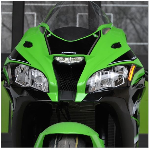 New Rage Cycles LED Front Turn Signals w.Block Off Plates '16-'20 Kawasaki Ninja ZX10R