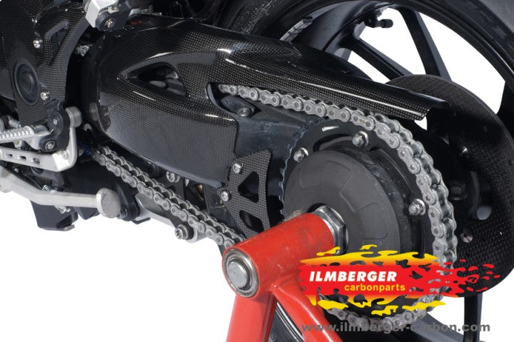 ILMBERGER Carbon Fiber Swingarm Cover w.Chain Guard 2011-2012 Triumph Speed Triple / R 1050 - motostarz.com