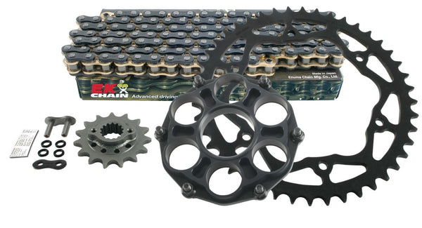 Drive Systems Superlite RS7 525 Pitch Steel Quick Change Sprocket w.EK Quadra-X Ring Sealed Chain - Ducati 1199/1299 Panigale