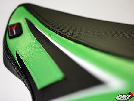 LuiMoto Sport Seat Covers '11-'15 Kawasaki ZX10R - Black/Green - Motostarz USA