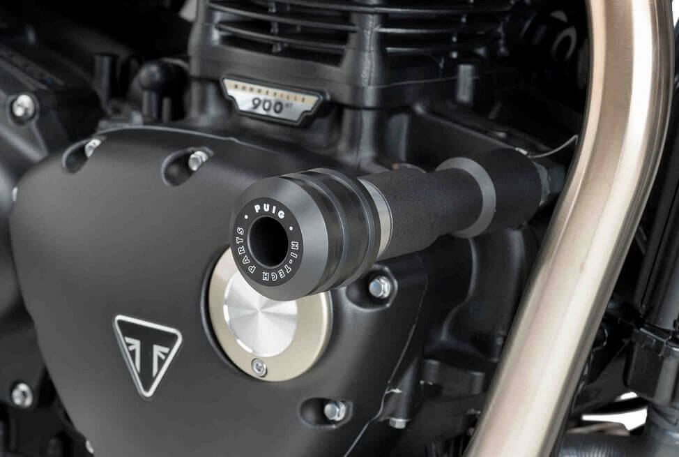 Puig Vintage Frame Sliders for Triumph Thruxton/R, Bonneville T120/T100/Bobber, Street Twin, Street Cup