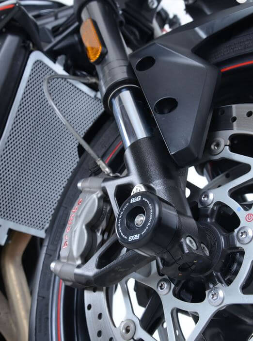 R&G Racing Fork Protectors '17-'20 Triumph Street Triple/R/S/RS 765, '13- Daytona 675, '20- Daytona Moto2 765, '21- Trident 660
