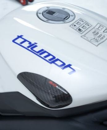 R&G Racing Carbon Fiber Tank Sliders (Pair) for Triumph Daytona 675/Moto2, Street Triple 675/765/R