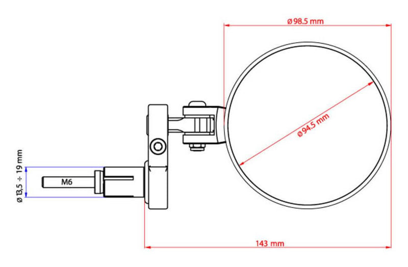 CNC Racing Rocket Barend Mirror | 94.5mm