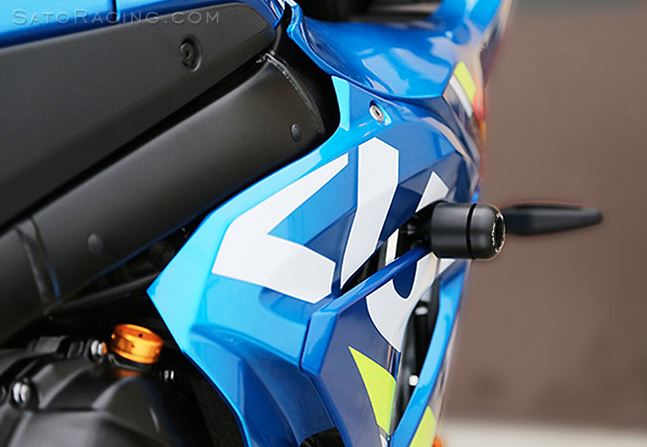 Sato Racing No-Cut Frame Sliders 2017+ Suzuki GSX-R1000/R | S-GSX117FS-BK