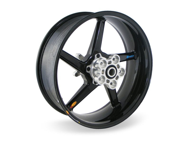 BST 6.625" x "17 5 Spoke Slanted Carbon Fiber Rear Wheel for 2010-2014 BMW S1000RR/HP4