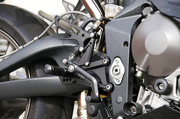 Sato Racing Rear Set Kit For 2006-2012 Triumph Daytona 675 / Street Triple - Black