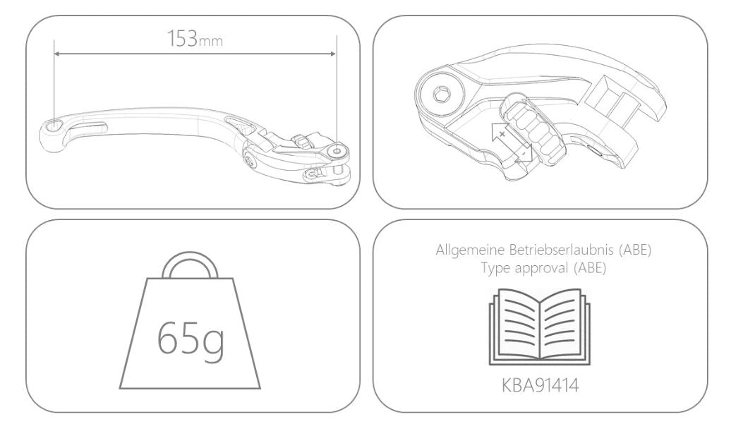 MG BikeTec ClubSport Foldable Brake & Clutch Levers '21-'23 Yamaha MT-09/SP | Long