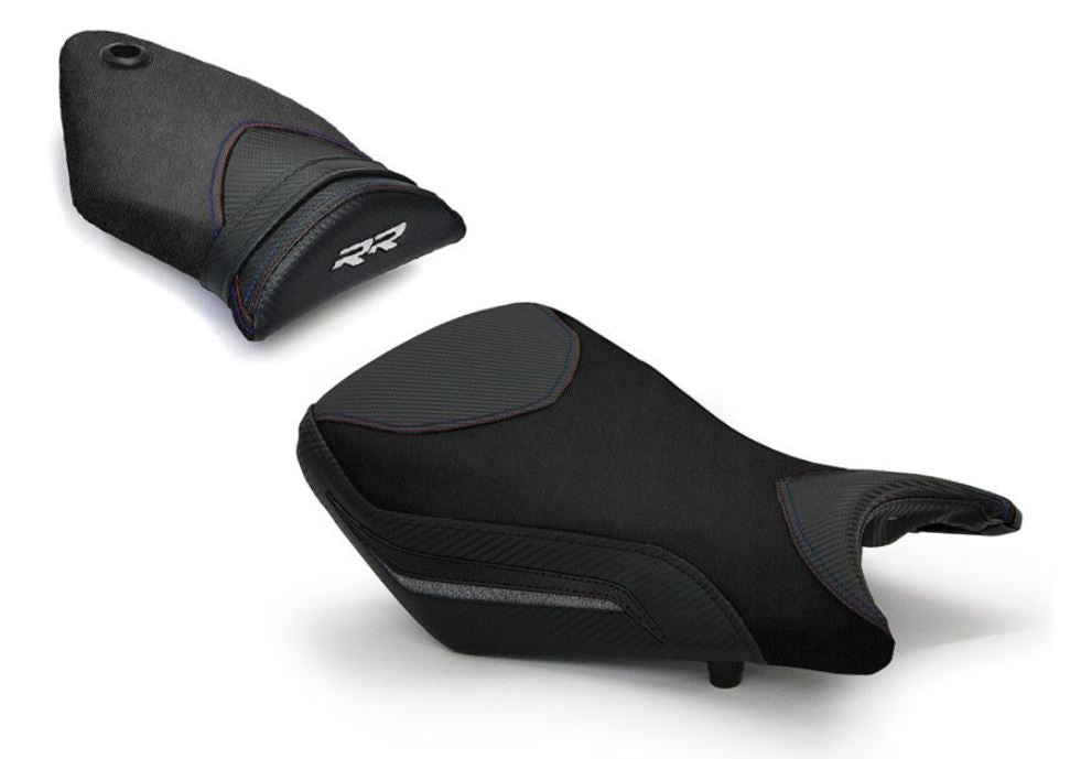 LuiMoto Technik Edition Seat Covers '12-'14 BMW S1000RR - CF Black/Black/Gunmetal