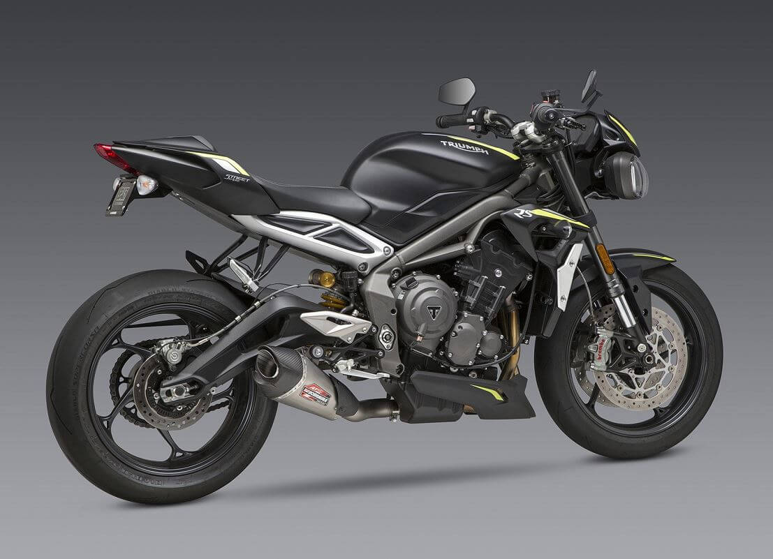 Shop Yoshimura AT2 Slip-On Exhaust'18-'19 Triumph Street Triple 765