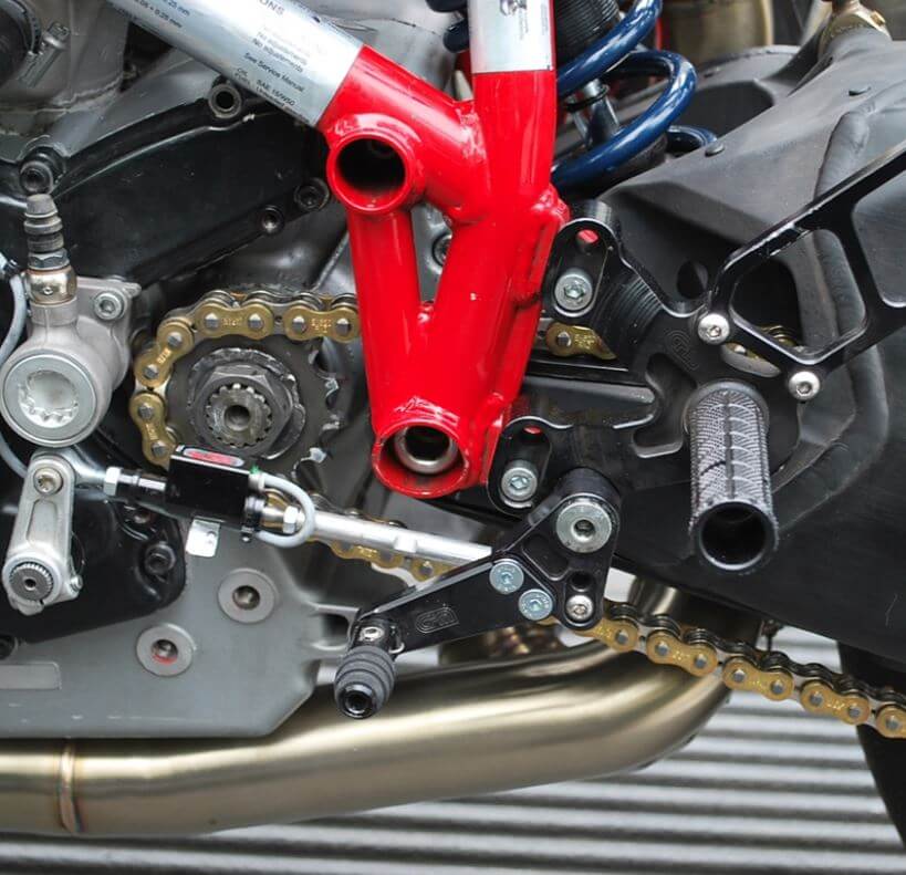 Woodcraft Black Standard Shift Rearset With Shift Lever for Ducati 848/1098/1198