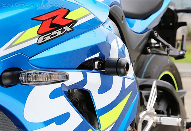 Sato Racing No-Cut Frame Sliders 2017+ Suzuki GSX-R1000/R | S-GSX117FS-BK