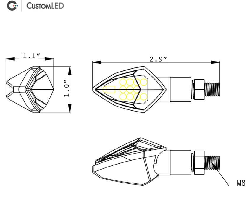 Custom LED Compact LED Blinkers V1 (Pair)