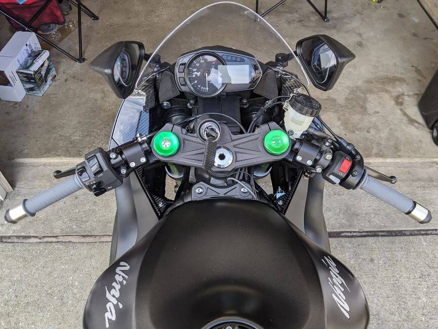 Woodcraft 35MM Rise Side Mount Adjustable Clip-On '13-'22 Kawasaki ZX-6R