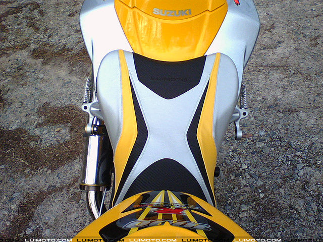 LuiMoto Team Suzuki Seat Covers 2007-2008 Suzuki GSX-R1000 - Cf Black/Silver/Yellow
